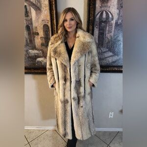 Stunning Himmel Fur Mink Coat with Black Suede Inserts, Length 46” M/L